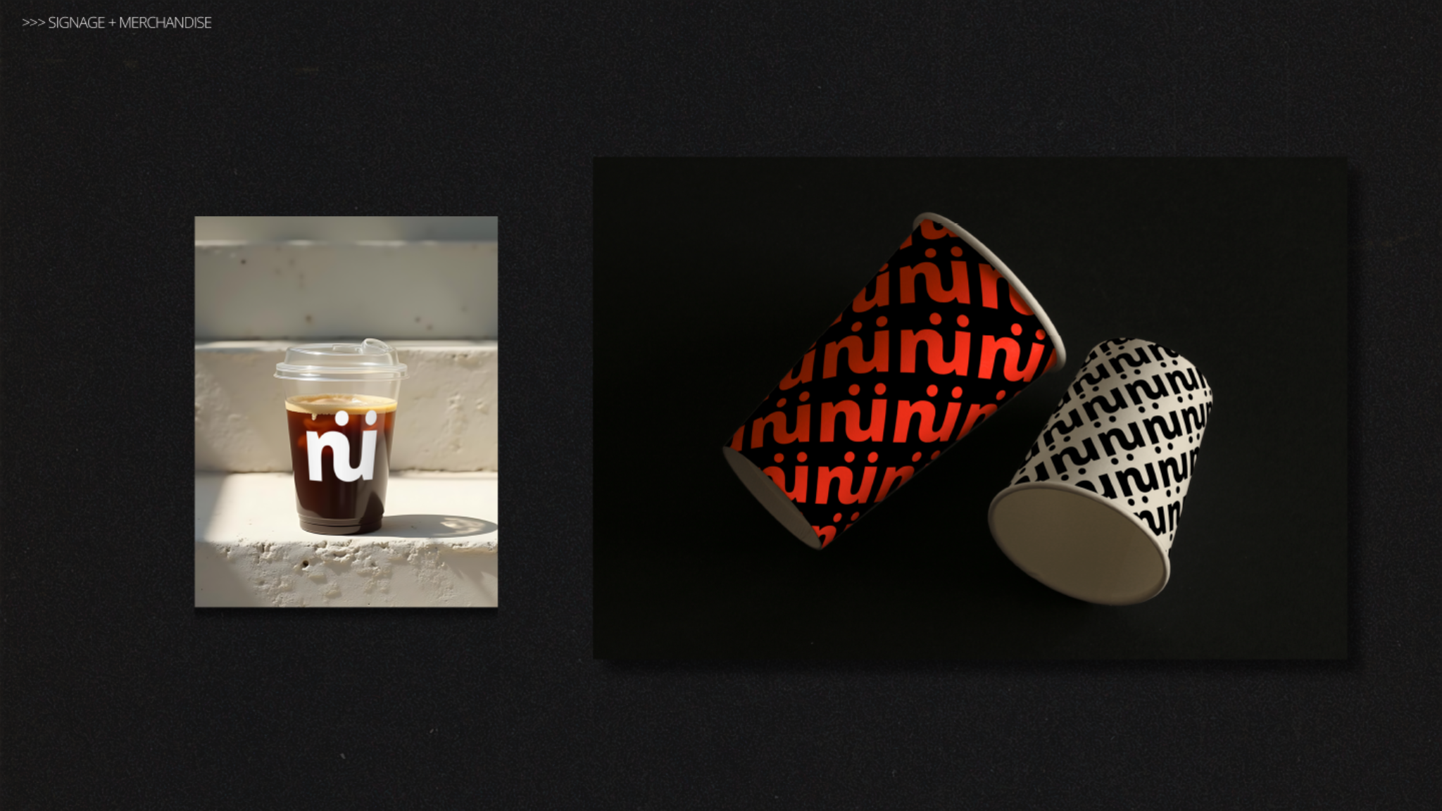 nuHuman signage and merch